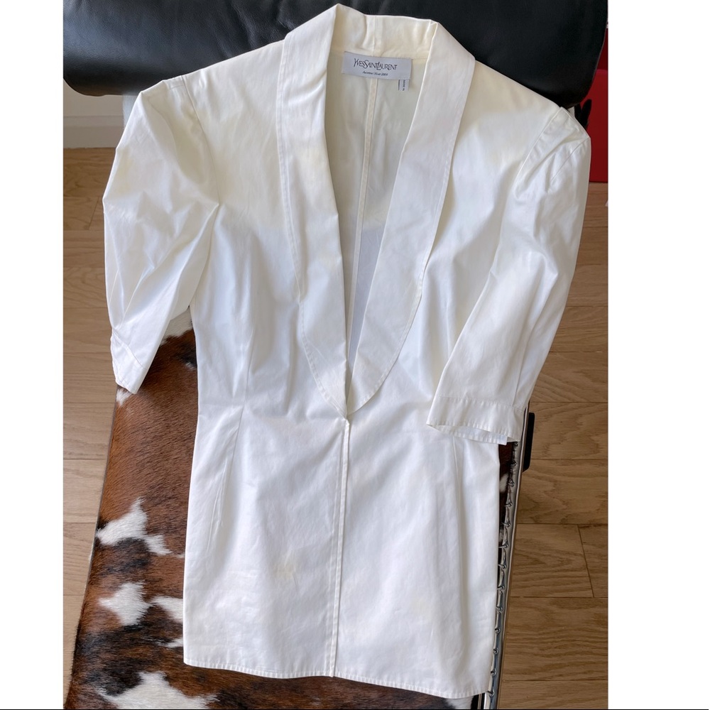 Yves Saint Laurent deep V neck cotton shirt Sz 36